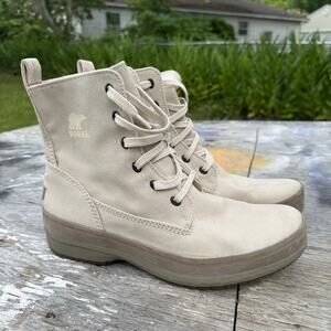 Sorel High Ankle Combat Boots Mens US 11 Tan Waterproof Lace Up NM1688-103 925